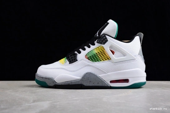Retro AQ9129-100 Rasta Lucid Green AQ9129-100 Jordan 4 0804